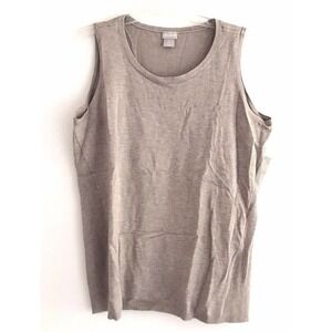 Chico's | Tank Sweater Rib Trim Womens Size 2 Brown Sleeveless Pullover Vest